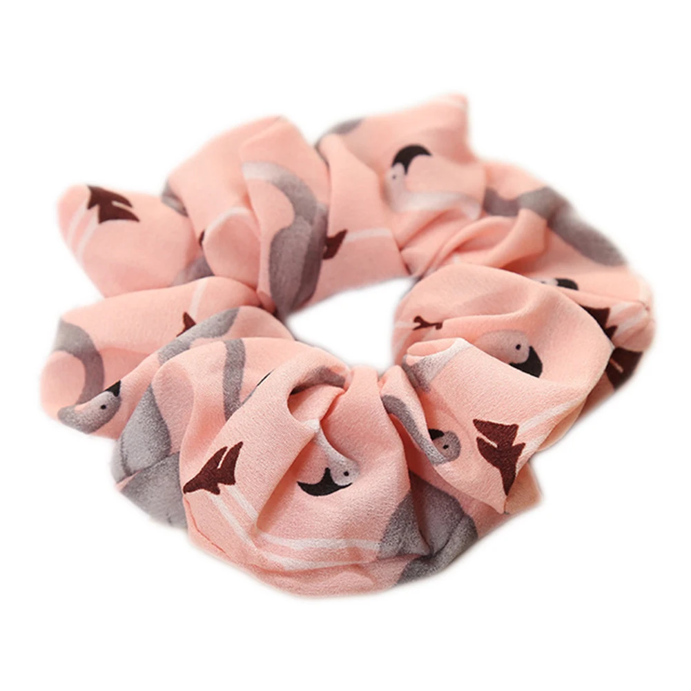 1pcs Vintage Scrunchies Lady Stretch Chiffon Scrunchie Women Elastic Hair Bands Girls Headwear Floral Hair