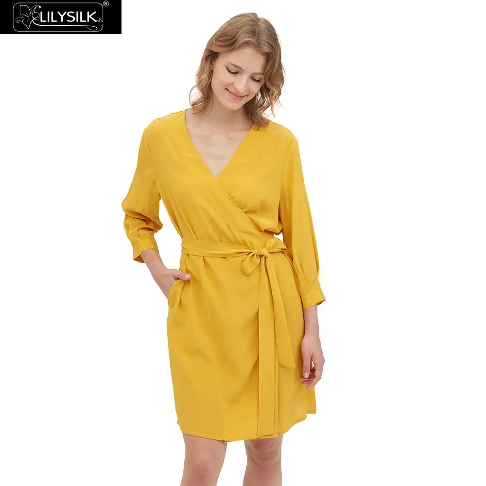 Женское шелковое платье LilySilk новинка бесплатная доставка|Женские платья| |