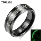 Мужское кольцо с драконом Tigrade, ювелирное изделие с подсветкой, в черном вольфрамовом стиле, для вечеринок, уникальное обручальное кольцо для мужчин и женщин