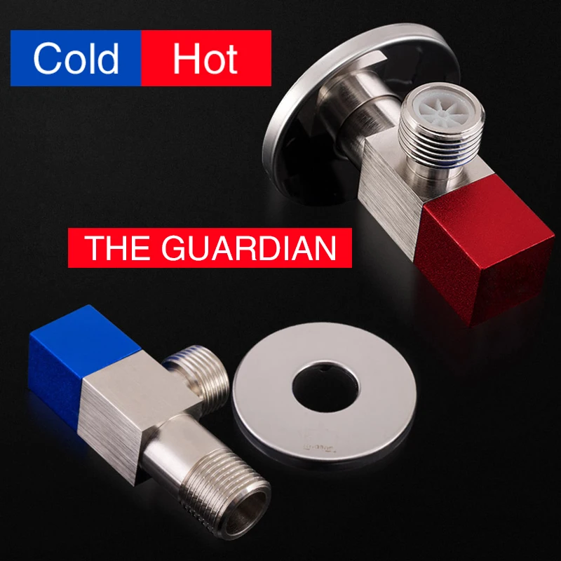 

Triangle Valve All Copper Thickened Explosion-proof Red And Blue Hot and Cold Water Heater Toilet Inlet Valve 1/4 Triangle Valve
