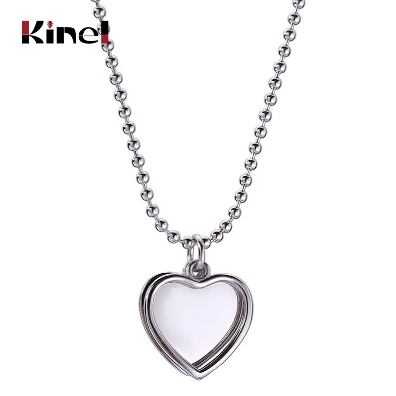 

Kinel 100% 925 Sterling Silver Double Heart Pendant Necklaces For Women Round Bead Chain Short Clavicle Chain Jewelry Gift