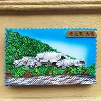 qiqipp dalian laohutan tourism commemorative fridge sticker stamp modeling tourism collection decorative magnetic sticker