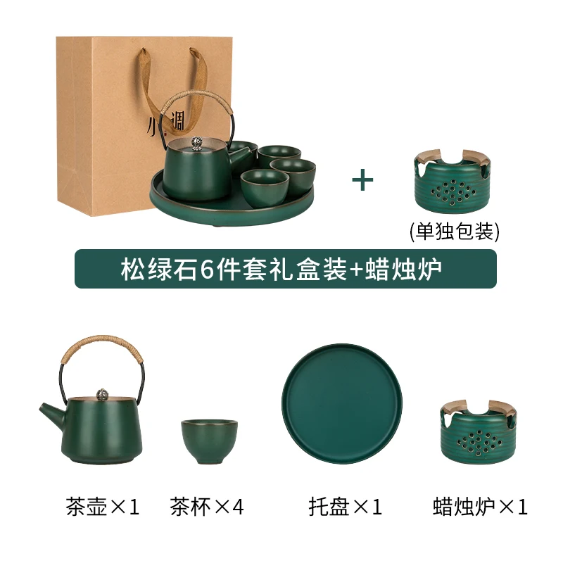 

Hand Made Warmer Tea Pots Ceramic Vintage Gift Box Creative Tea Kettle European Modern Tetera Cristal Kitchen Dining Bar EF50TP