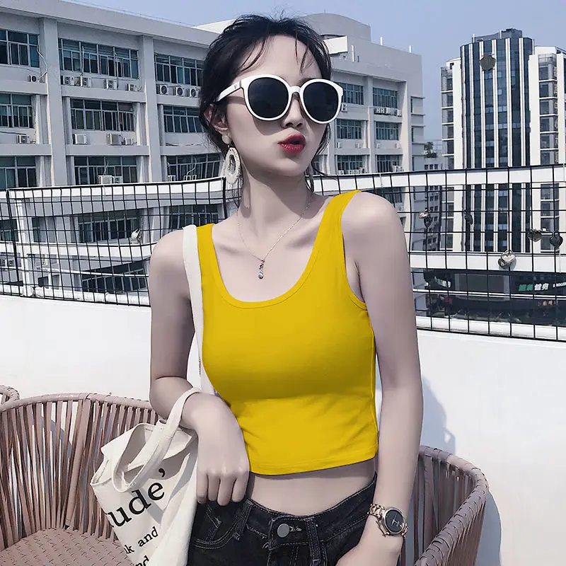 Женский короткий летний топ без рукавов с высокой талией логотипом на заказ -