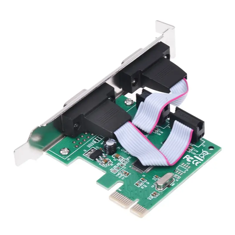 

Двойной Порты 9-контактный последовательный RS232 DB9 PCI-E карта Com AC332