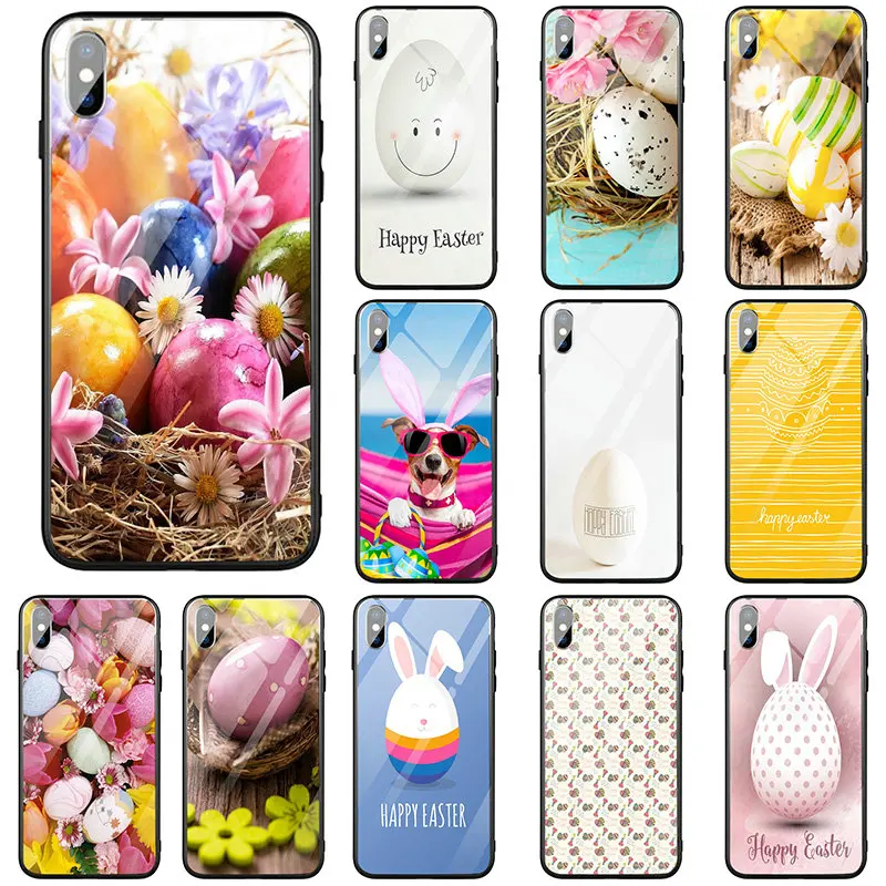 Яичная шелковая краска на Пасху для iPhone 5 5S SE 2020 X XR XS 11 12 Pro Max 10 7 6 6s 8 Plus сумки закаленное стекло телефон чехлы на.