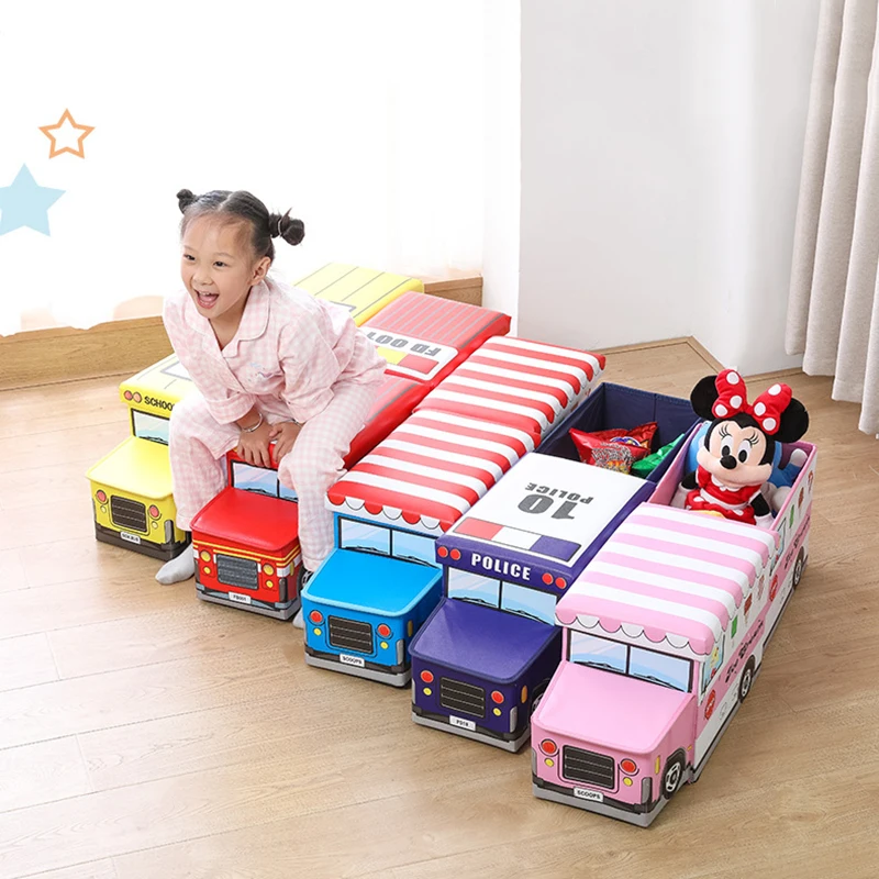

Children Cute Toy Storage Box Folding Clothes Sock Snacks Bin Kid Building Blocks Basket Home Bedroom Gadgets Organize Accessory