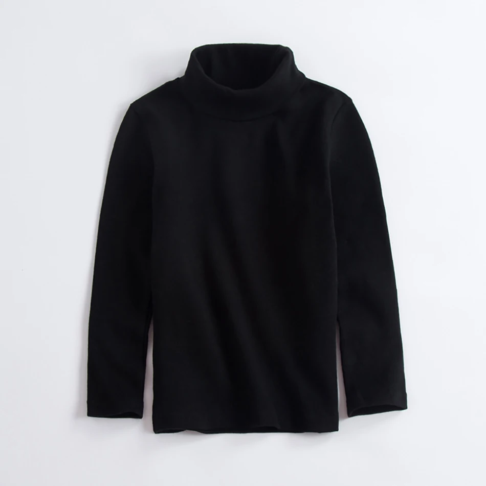 Детский джемпер с высоким воротником хлопковая футболка длинными рукавами для