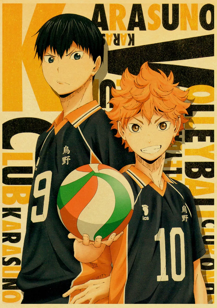 

Classic Japanese Animation Haikyuu!! Retro Cloth Painting Poster Oil Painting Printing Home Room Art Printing Wall Painting