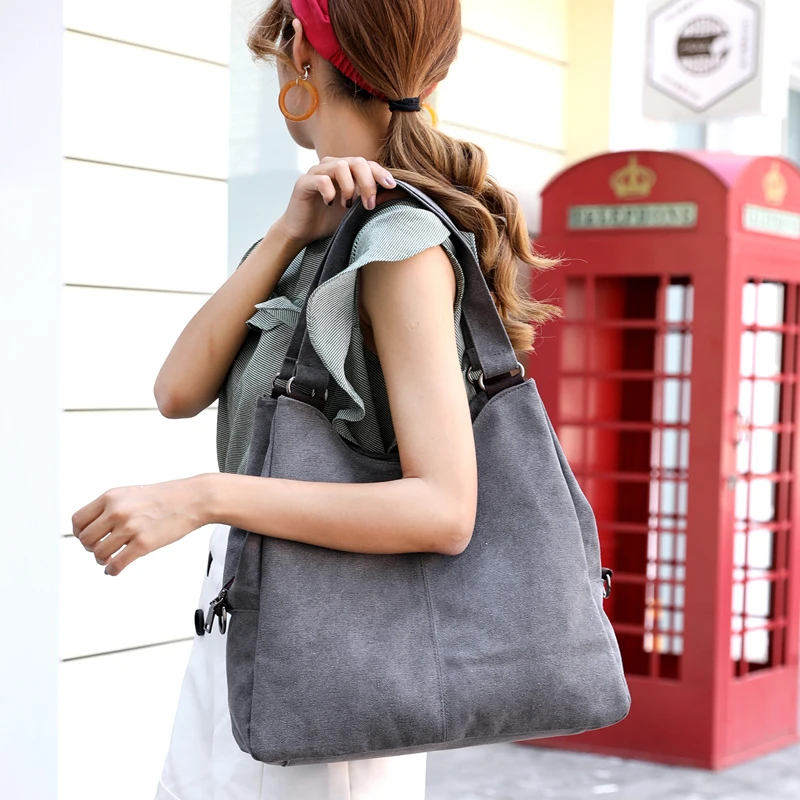 

OLSITTI Multifunction Canvas Shoulder Bags for Women 2021 New Casual Simplicity Handbags Lightweight and Concise Crossbody