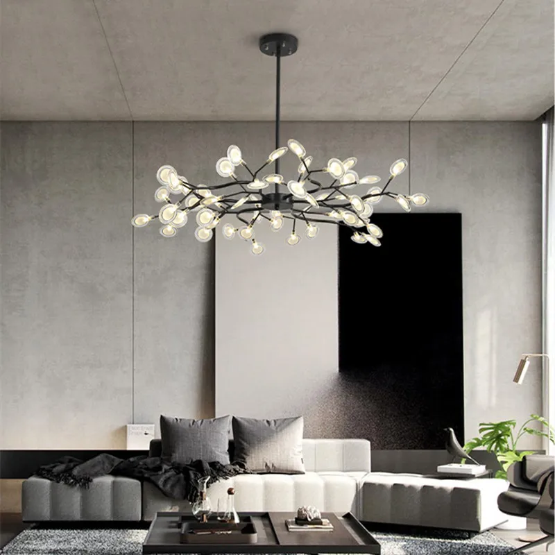 Pаспродажа Светодиодная Люстра подвесная в виде светлячков, Современный арт в скандинавском стиле, лампа для гостиной, спальни, столовой, потолочный с...