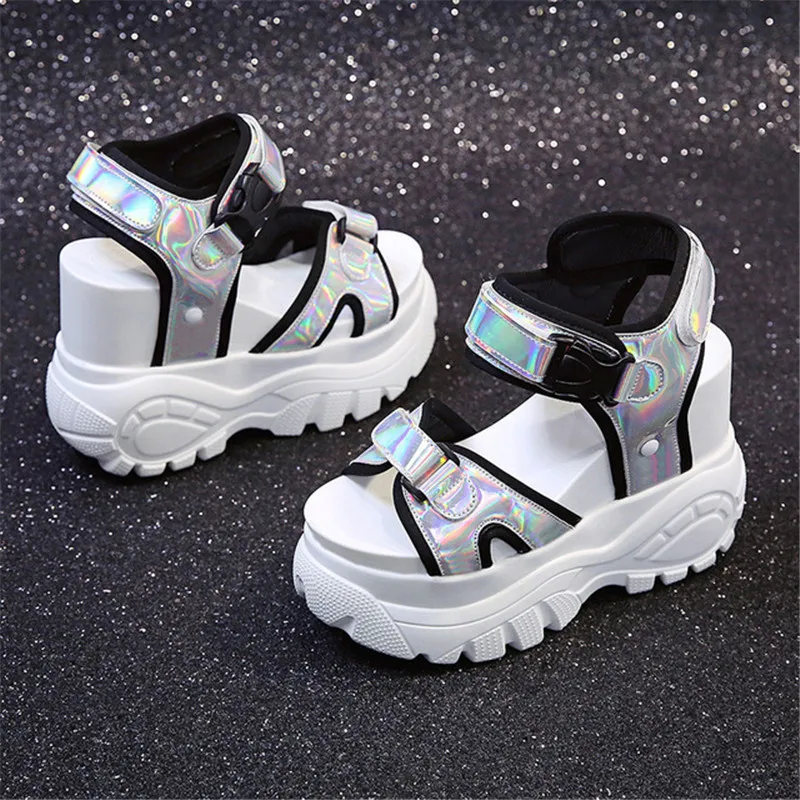 

2020 Women Symphony Chunky Super High Heel Student Increase Summer Beach Shoes Platform Sandals Muffin Bottom Sandalias Mujer