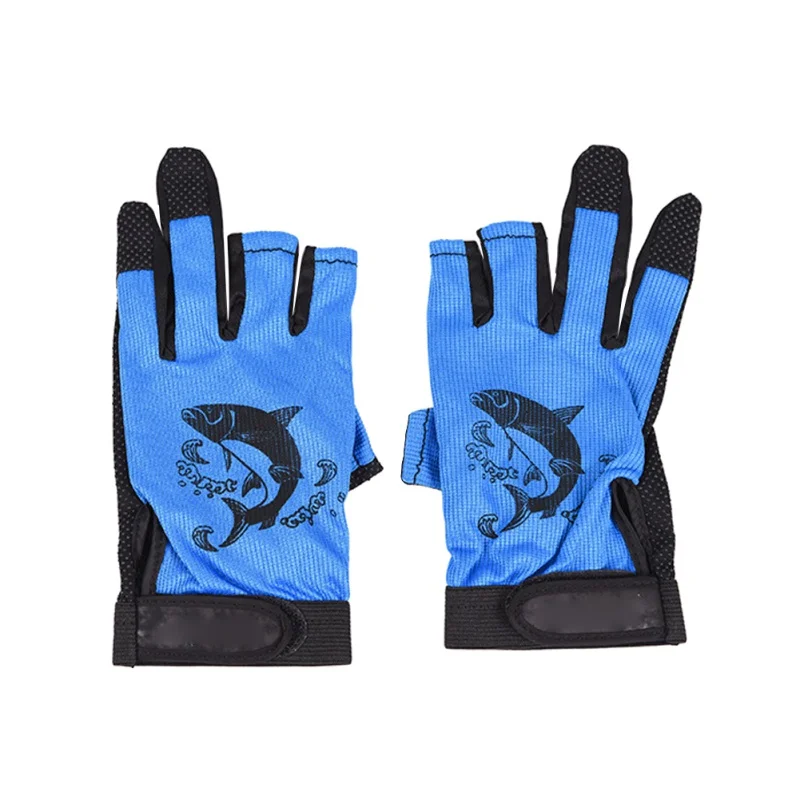 1 пара Противоскользящих рыболовных перчаток с рисунком мягкие и дышащие