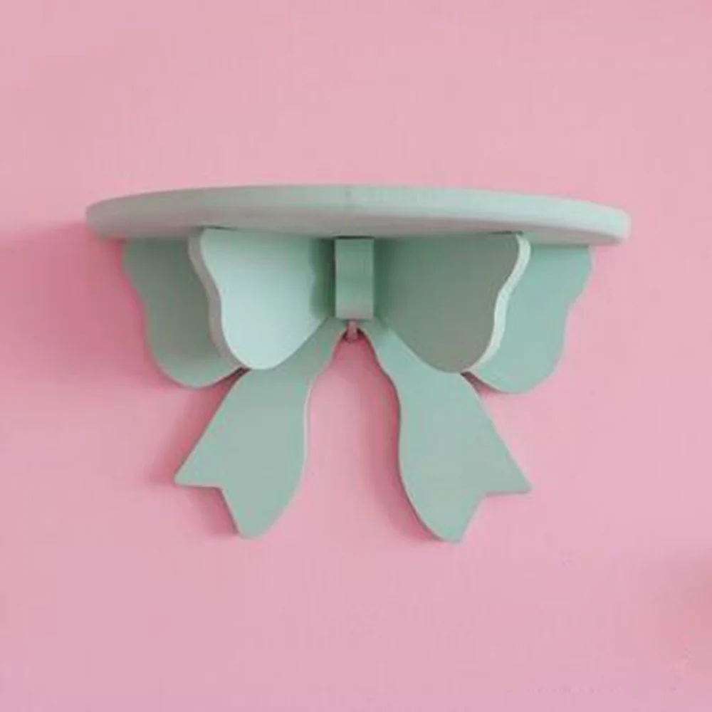 Декоративная деревянная настенная полка ручной работы в форме банта держатель