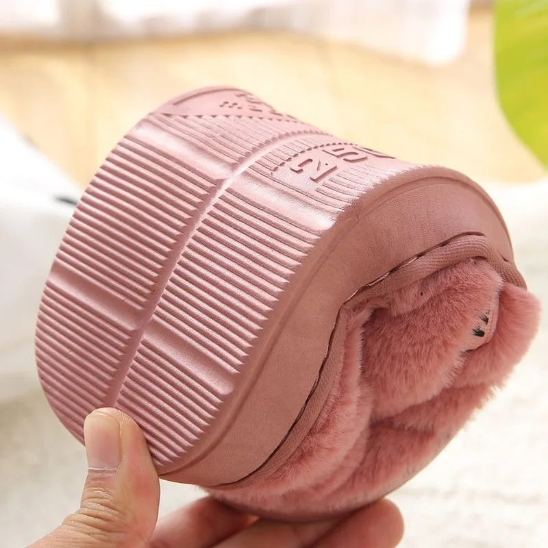 

Cotton Slippers Female Indoor Couple Male Warm Thick Bottom Non-slip Plush Home Slippers In Autumn and Winter Zapatos Para Mujer