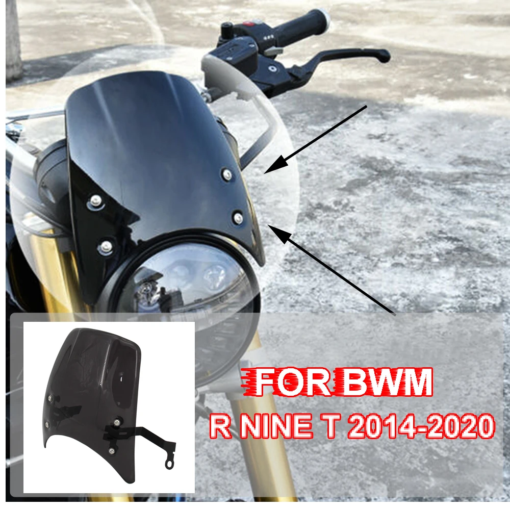 

Motorcycle Windshield Aluminum Wind Deflector Windscreen For BMW R NINE T NINET R9T R 9 T Racer Pure Urban scrambler 2014 - 2022