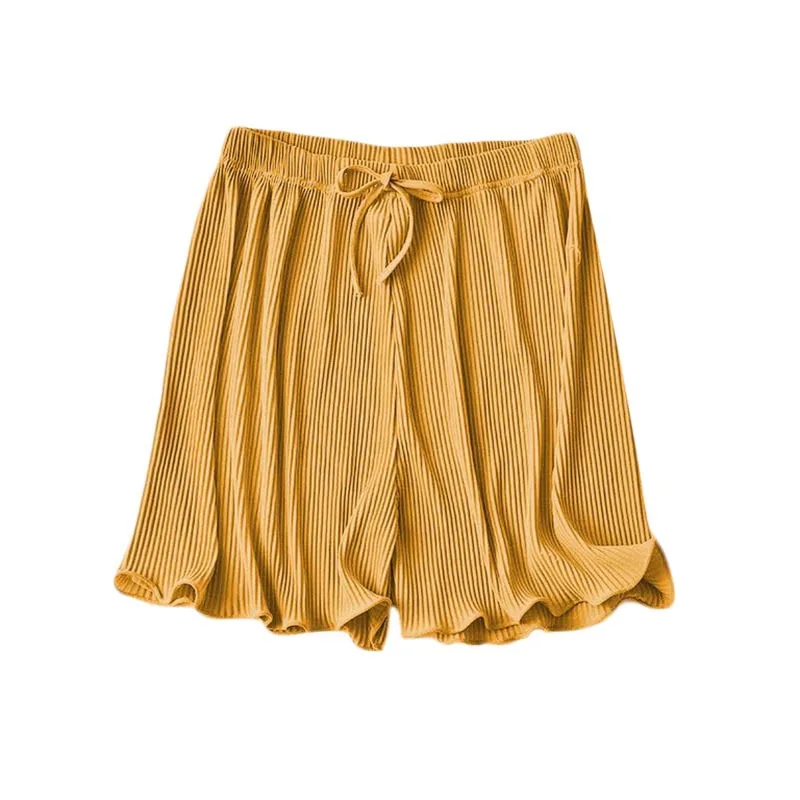 

2020 New Fashion Casual Pleated Shorts Ice Silk Breathable Comfortable All-Match Shorts Student Wide-Leg Shorts Women's Clothing