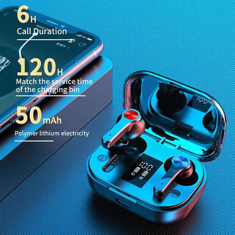 

T28 TWS Bluetooth 5.0 Earphones Stereo in-Ear Wireless Bluetooth Headphones Touch Control Fingerprint Earbuds HiFi Music Headset