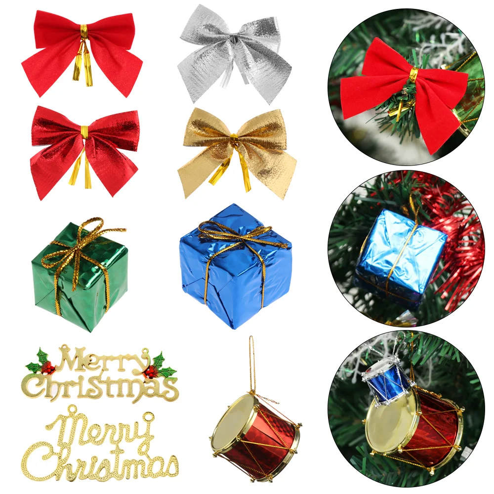 Christmas Tree Hanging Mini Foam Candy Square Gift Box Acorn Bowknot Top Pentacle Ornaments Xmas DIY Decoration Merry Pendants | Дом и сад