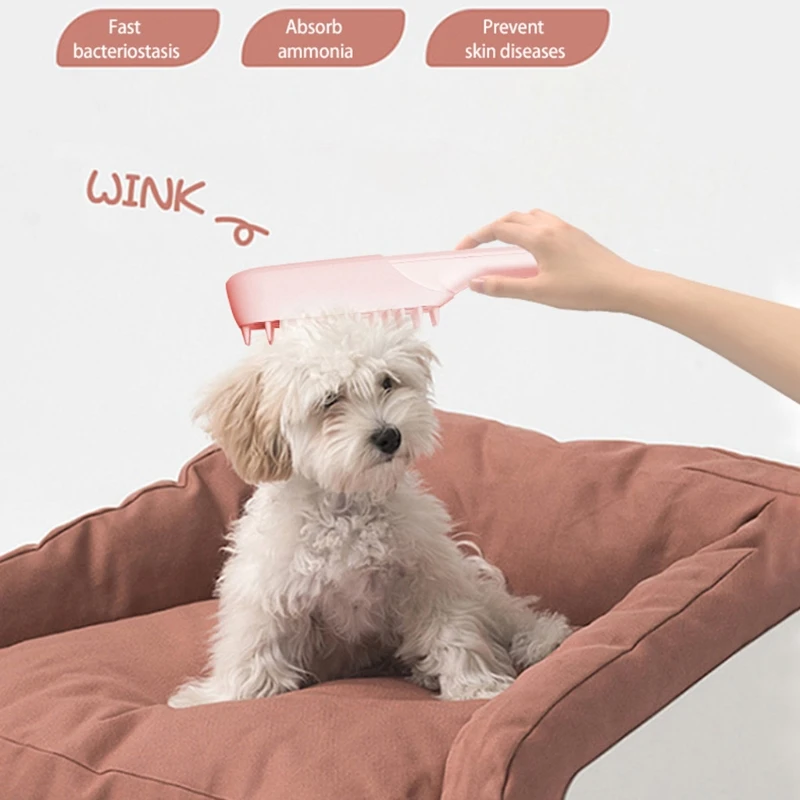 

Pet Odor Eliminator Brush Electric Ozone Generator Massage Comb Grooming Tool X7XD