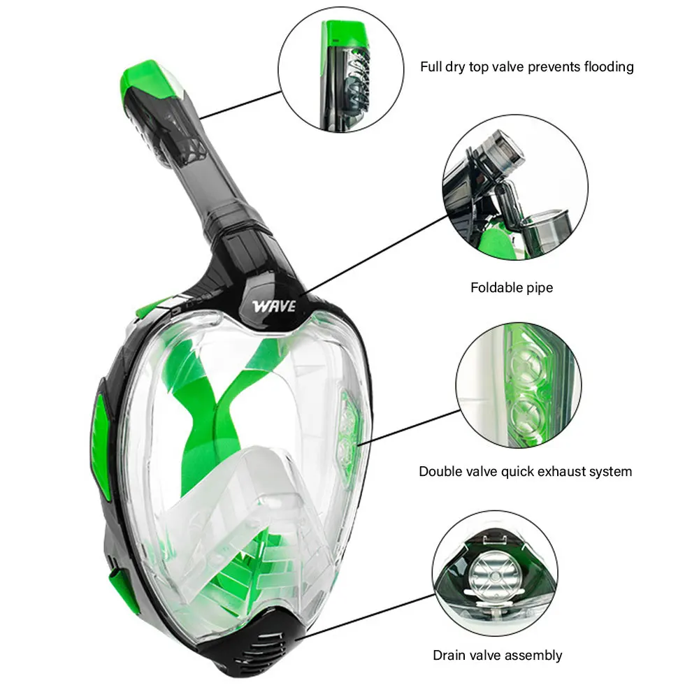 CO2 безопасная маска для сноркеля полная известная с моря x-маска дайвинга