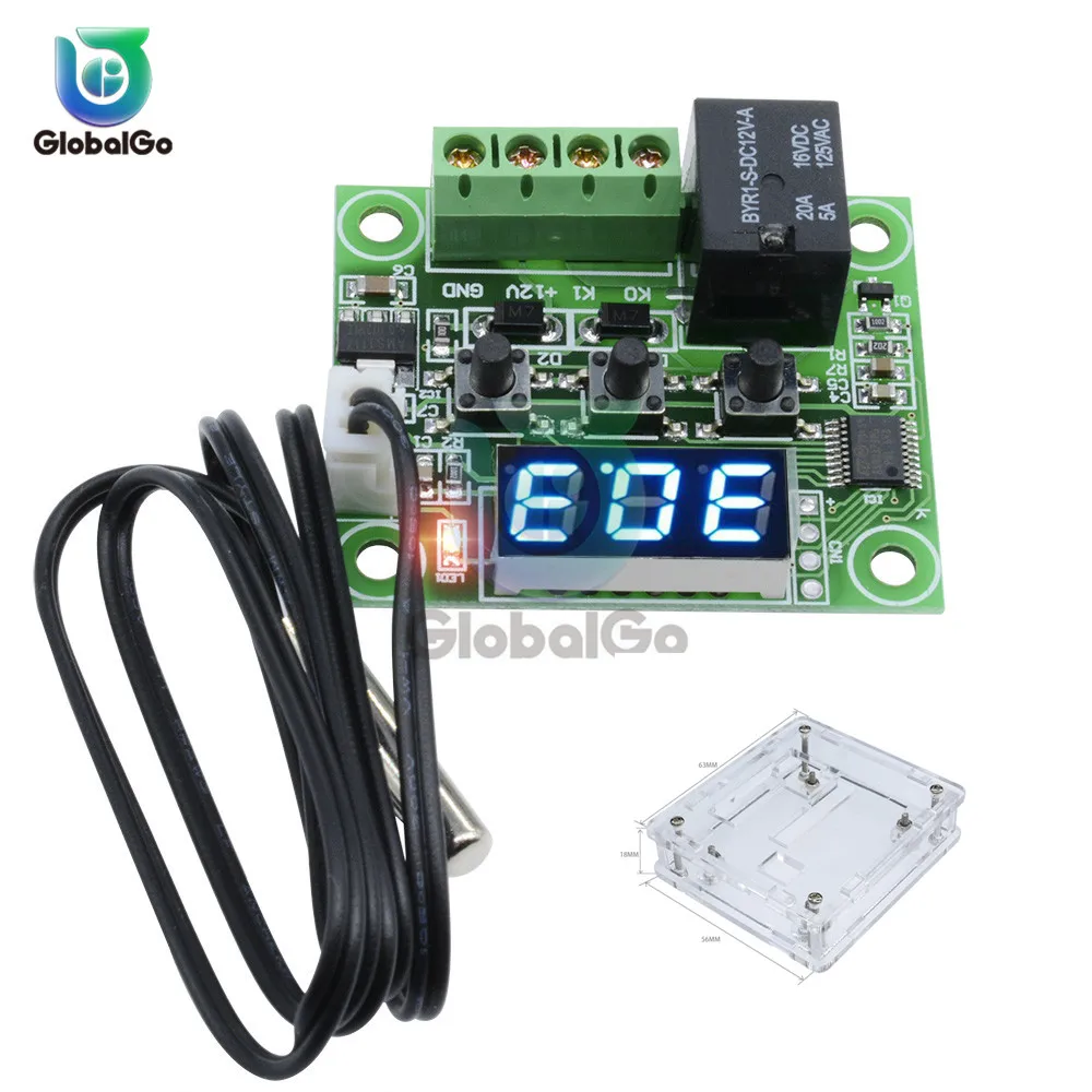 W1209 термостат + чехол DC 12V -50-100C цифровой контроль температуры lear датчик контроля