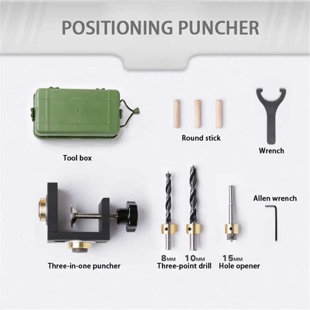 Дырокол 3 в 1 для деревообработки локатор дюбель из круглой древесины 08350
