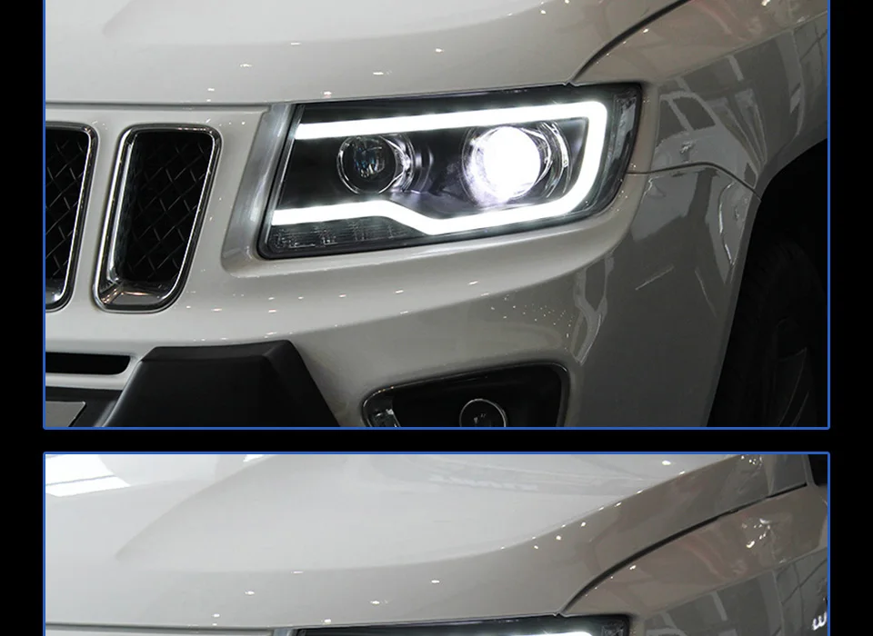 AKD автомобильный Стайлинг для Jeep Compass фары 2011- компас светодиодный фонарь светодиодный DRL Биксеноновые линзы Высокий Низкий луч парковка