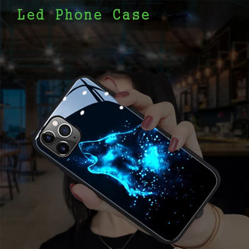 

LED Flash Call Light Case For iPhone 11 12 Pro Max X Xr Xs Max Case 6 6S 7 8 Plus SE 2020 Cover