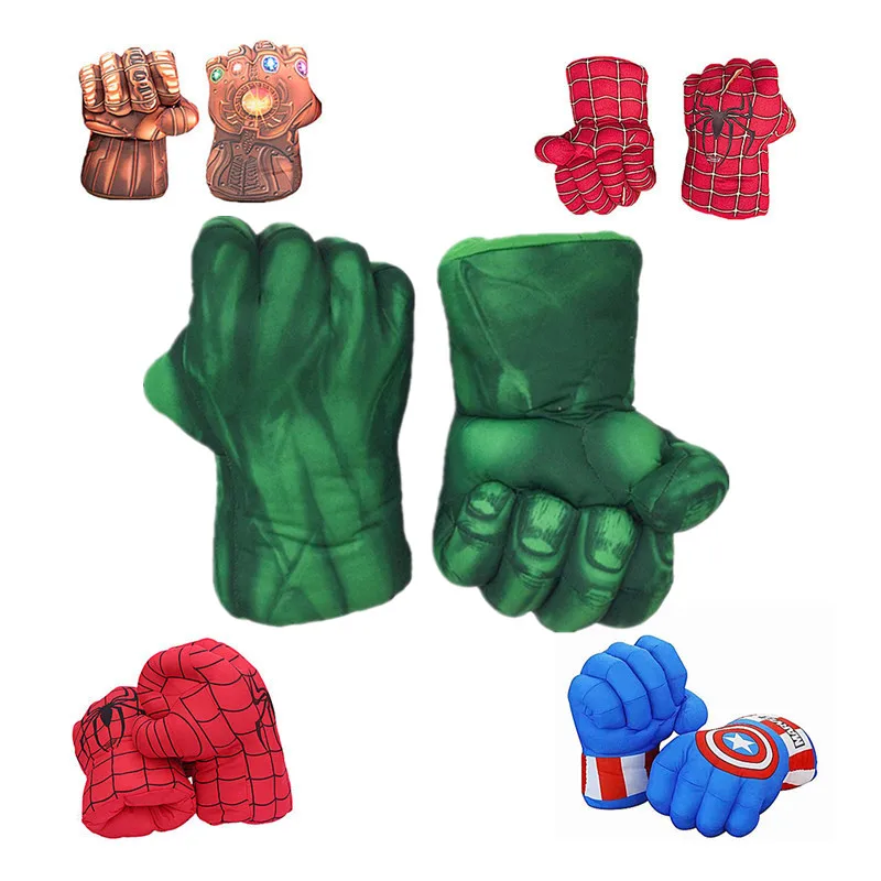 Детские и взрослые перчатки для ролевых игр на Хэллоуин Халк красный пунш