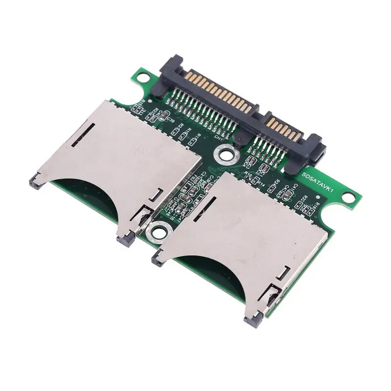 2 порта двойной SD SDHC MMC RAID на SATA адаптер конвертер с корпусом чехол для любой