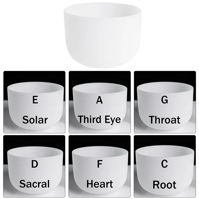 

8Inch Note Perfect Sound Chakra Frosted Quartz Crystal Singing Bowl