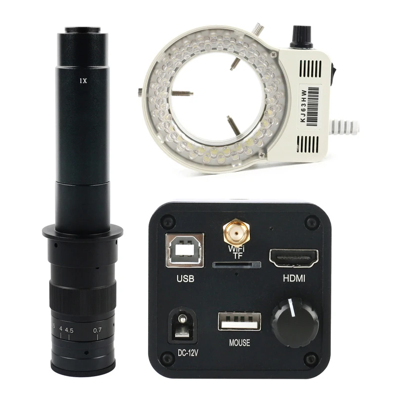 36MP 1080P HDMI USB WIFI промышленный видеомикроскоп камера TF видеорегистратор + зум 180X 300X