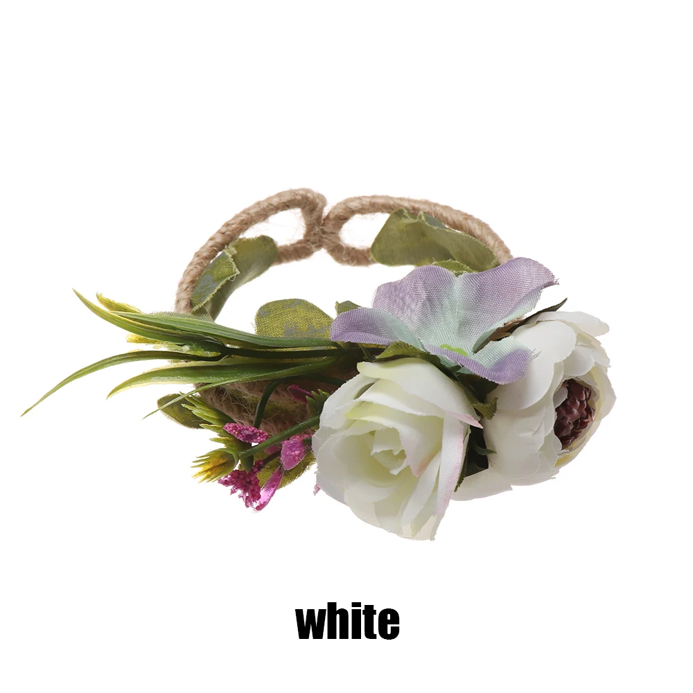 Wrist White 2 Новые Красивые свадебные корсажи и брошь-бутоньерка, кружевные листья, корсажи на запястье, свадебные цветы, Свадебная вечеринка - Цвет: Wrist White 2
