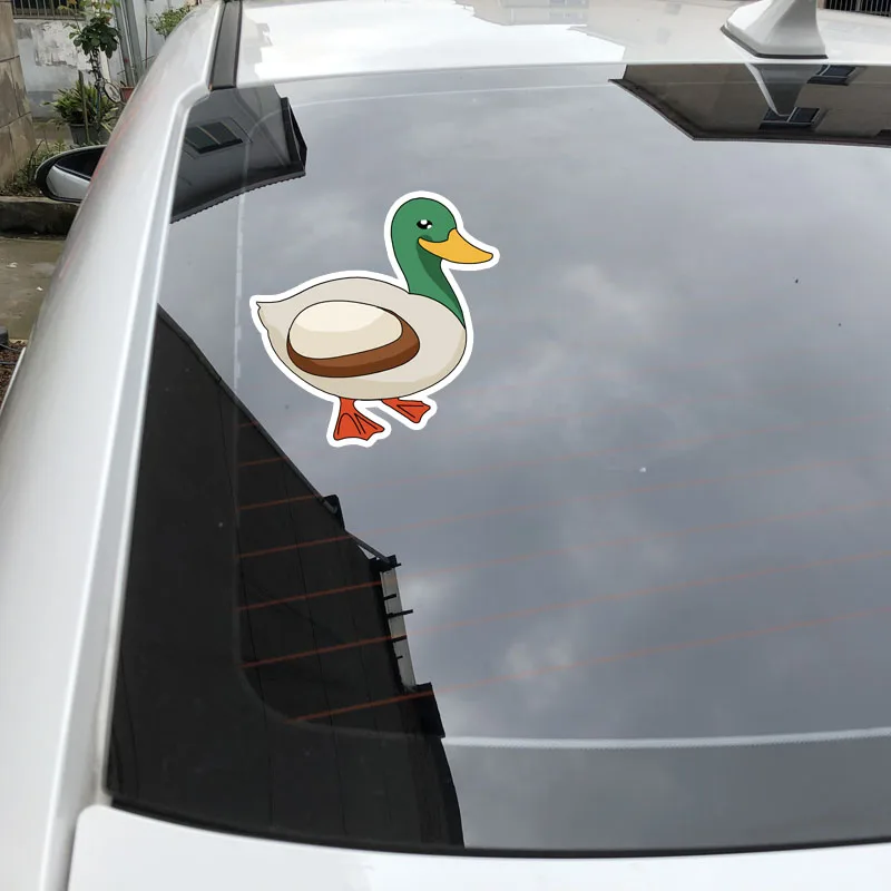 

15cmx15cm Fun cartoon duck Vinyl Car stickers Decals Motorcycle Accessories Car-Window Decorative Goods PVC