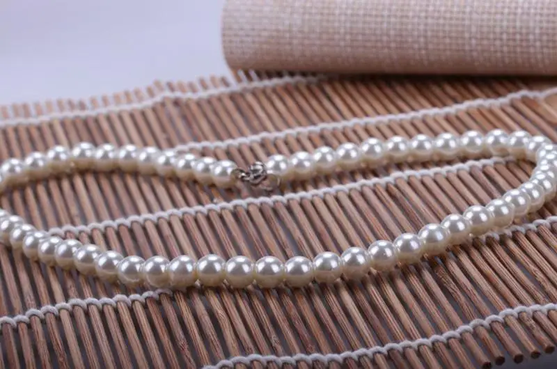 Ожерелье женское с имитацией пресноводного жемчуга классическое колье из бисера