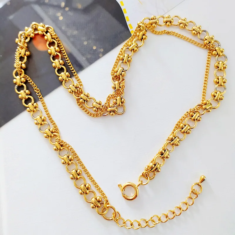 

2020 new fashion European and American necklace double collarbone chain trend