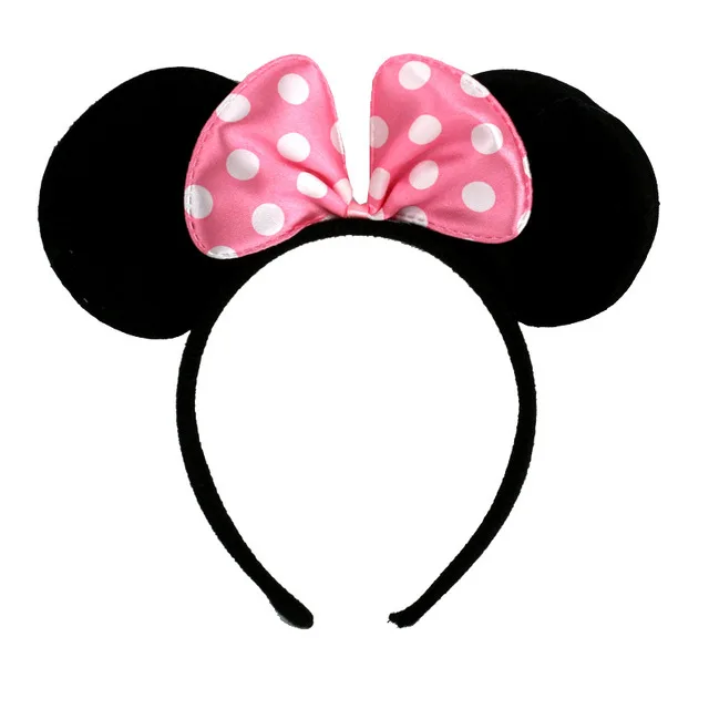 1pc pink headband Вечерние принадлежности с Минни Маус, одноразовые столовые приборы, праздничные сувениры, мультяшная тема, детский душ, детский набор украшений на день рождения - Цвет: 1pc pink headband