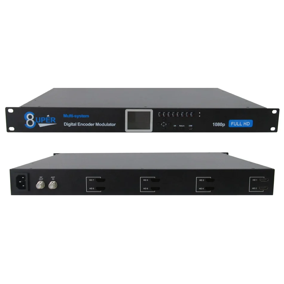 1U стеллаж для выставки товаров 2 Каналы HD MI DVB T цифровой ТВ кодировщик модулятор RF