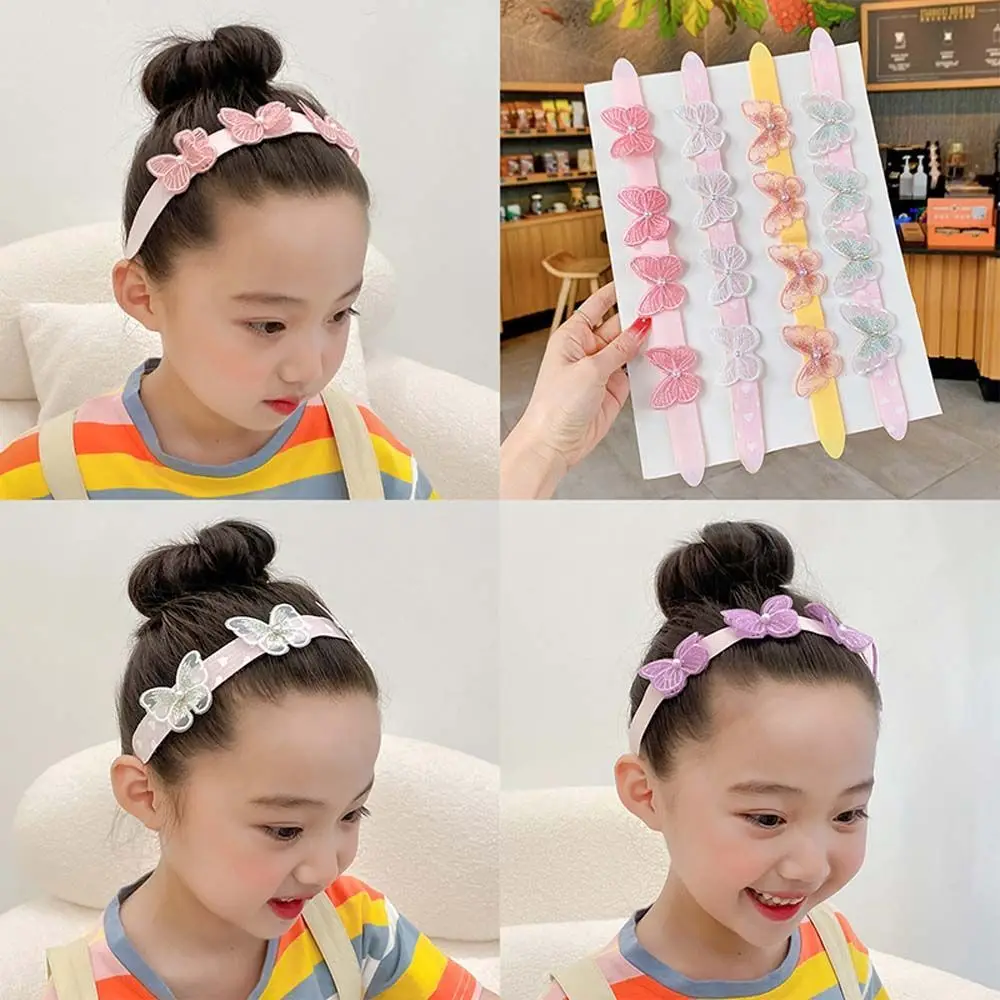

1PC New Children Magic Paste Headband Lovely Butterfly Bangs Stick Hairbands Sweet Headbands Baby Girls Hair Accessories