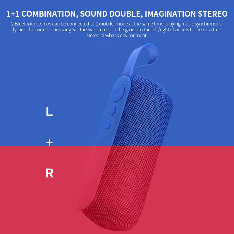 Q106 Portable Bluetooth Speaker Wireless Loudspeaker Sound System 3D Stereo Column Outdoor Support TF Card FM Aux Input | Электроника