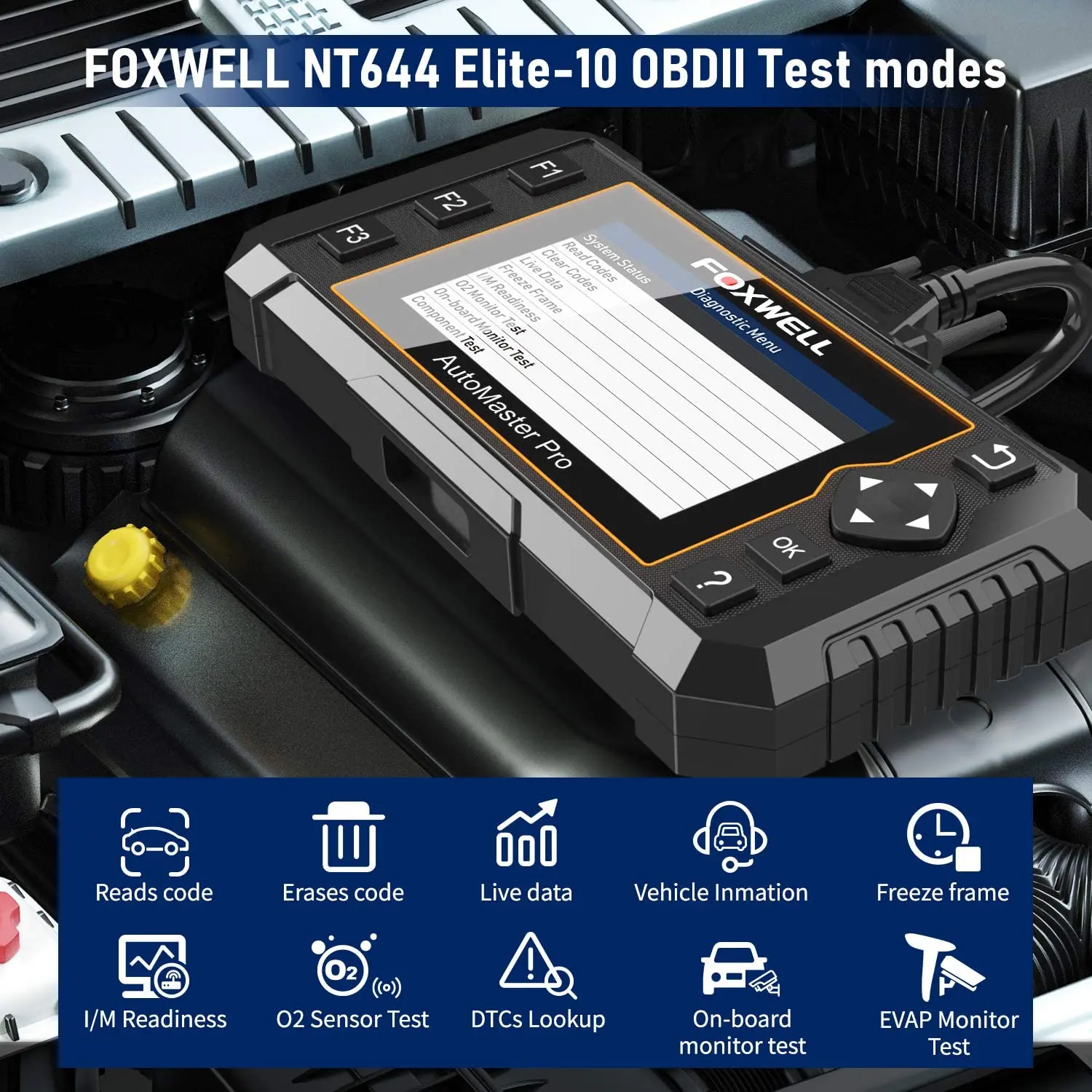 Диагностический инструмент Foxwell NT644 Elite OBD 2 прибор для диагностики автомобиля с