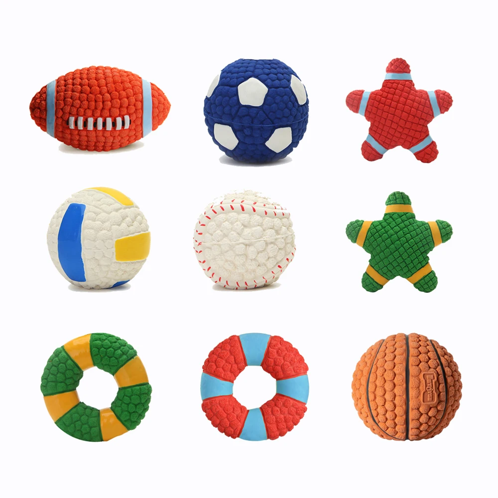 

Dog Toys Squeaky Dog Toy Chew Toy Molar Tooth Cleaning Sound Pure Natural Non-toxic Rubber Rugby Football Toy Puppy Accessories