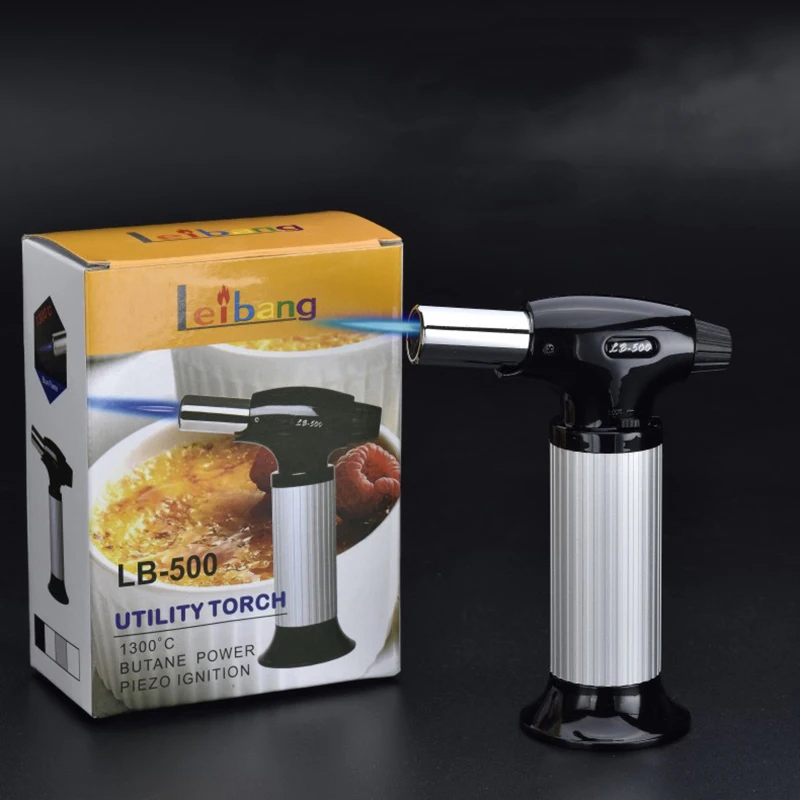 

BBQ Kitchen Torch Spray Gun Lighter Flame Butane Gas Jet Baking Pipe Lighter Windproof Refillable Lighter Outdoor Big Firepower