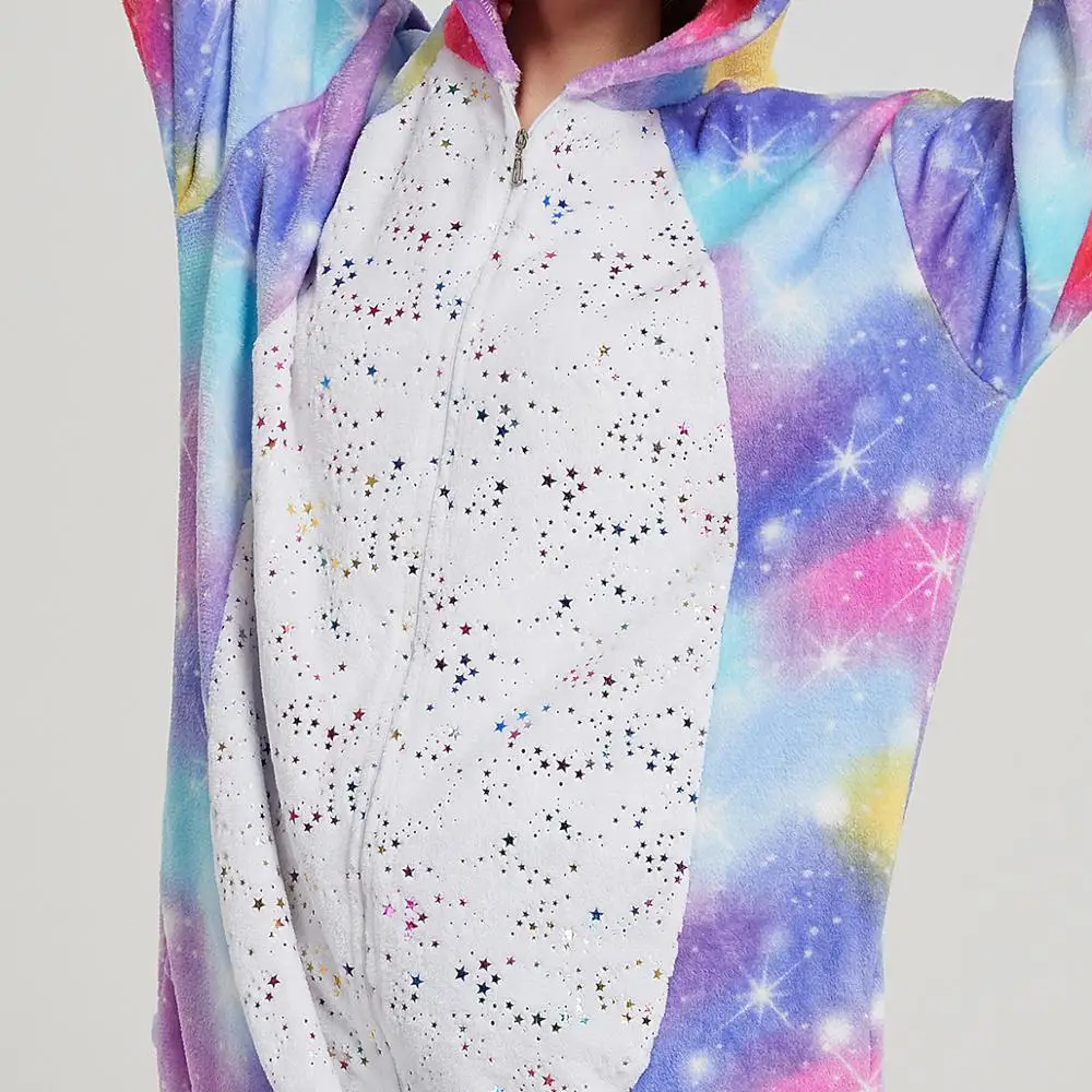 Kigurumi Licorne Panda Onesies Women Winter Animal Unicorn Pajamas Girls Boys Costumes Adults Nightie Flannel Sleepwear |