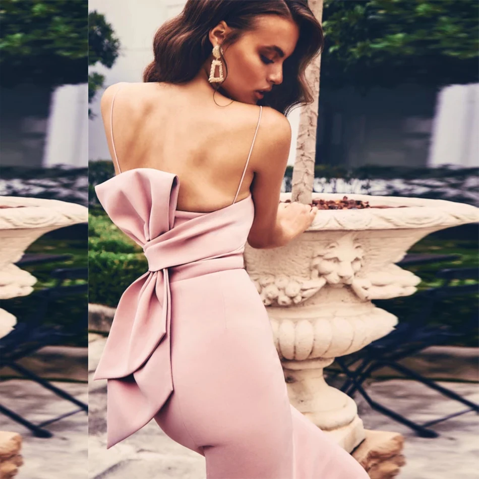 Новое поступление Бандажное платье для женщин на тонких бретелях без бретелек с