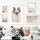 Одуванчик тростник зерна песка закат птица пляж скандинавский постер картина на стену Художественная печать холст украшения картины для гостиной