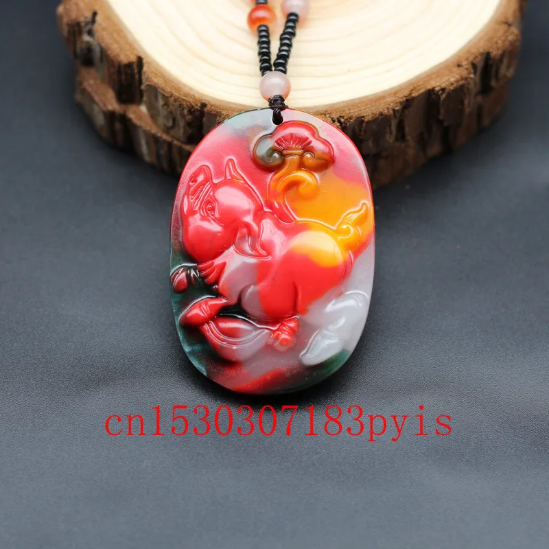 Ожерелье с подвеской в виде поросенка зодиака из нефрита естественного цвета