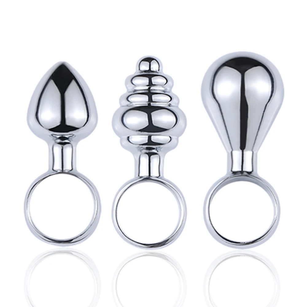 Металлическое кольцо для вытягивания Анальная пробка твердый анальный