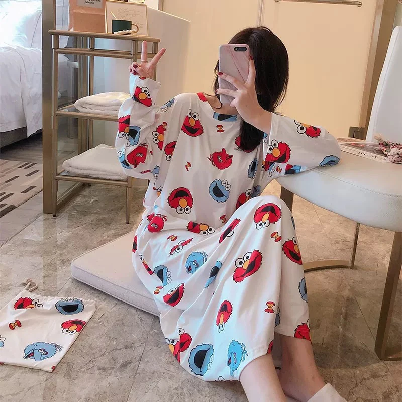 Sexy Pajamas Suit Ladies 2020 Latest Spring Autumn And Winter Gold Long-Sleeved Lace Coral Velvet Sweet Home Service | Женская одежда